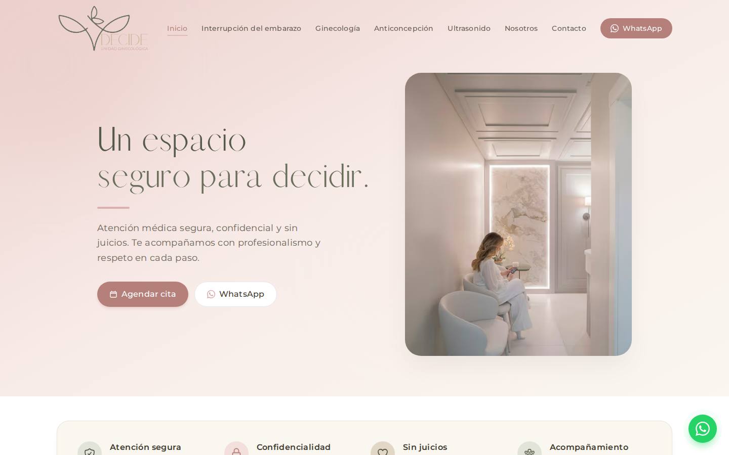 DECIDE Ginecología, Sitio web estático de salud, en producción