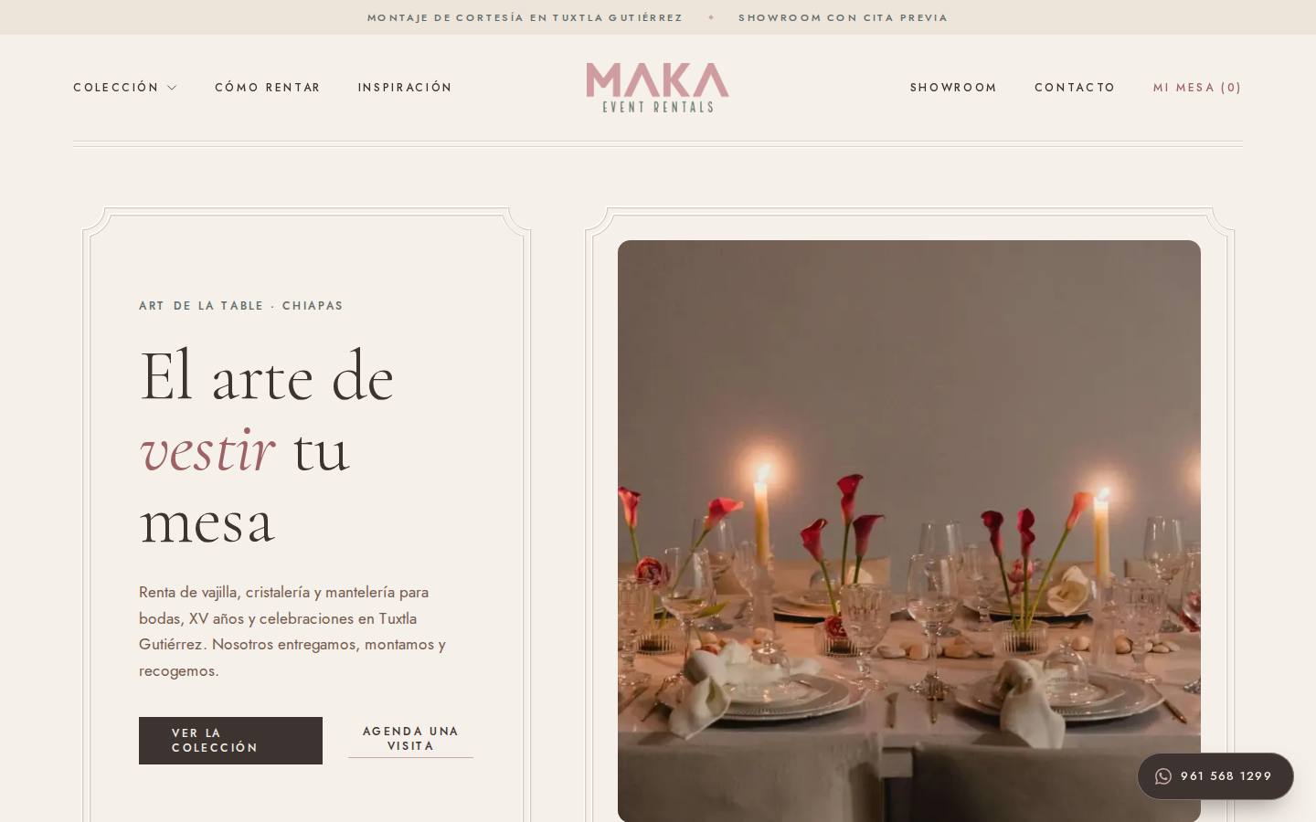 MAKA Event Rentals, Gestión de Rentas, en producción