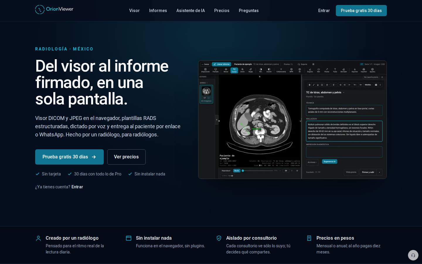 Orion Viewer, Software de radiología (SaaS), en producción